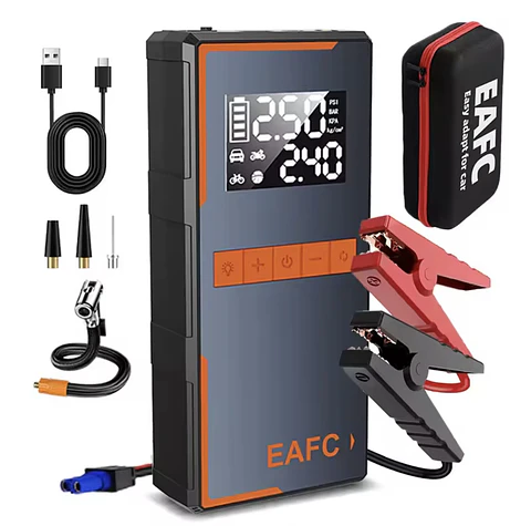 Arrancador De Batería con Compresor/linterna/powerbank. Incluye Bolso