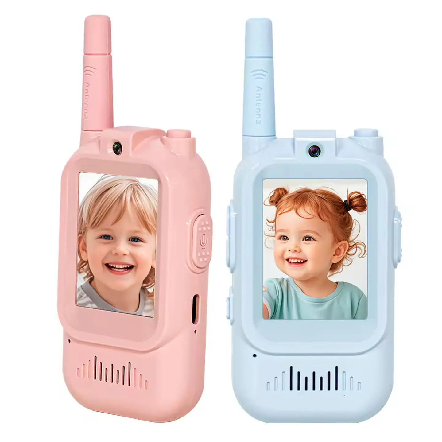 Walkie Talkie para niños con cámara Pack Rosa/Celeste 9