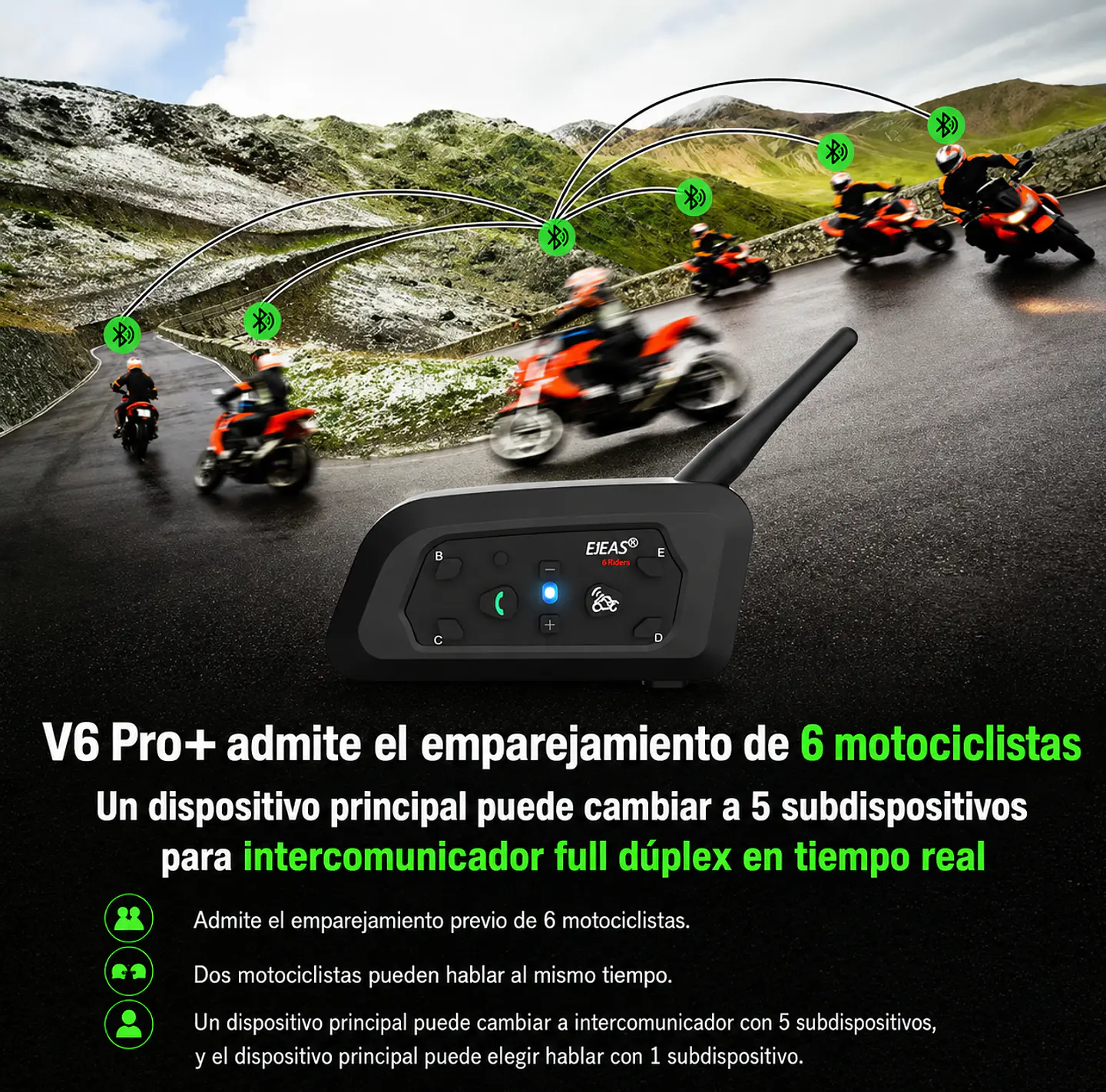 Intercomunicador Ejeas V6 Pro+ 4