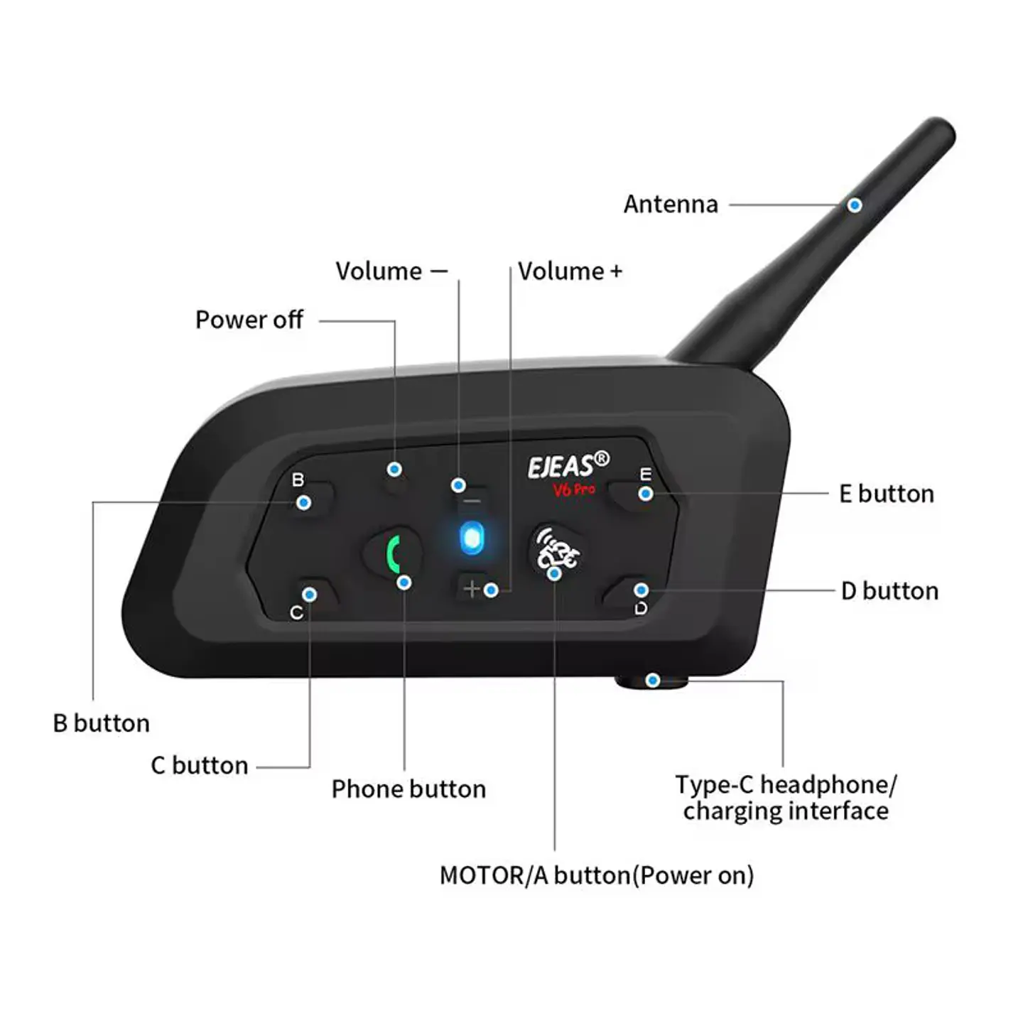 Intercomunicador Ejeas V6 Pro+ 7