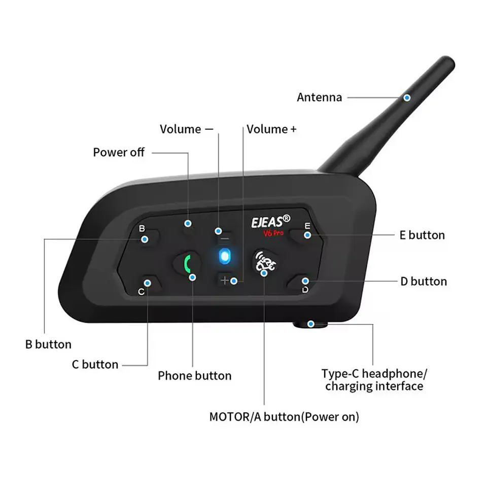 Intercomunicador Ejeas V6 Pro+ 7