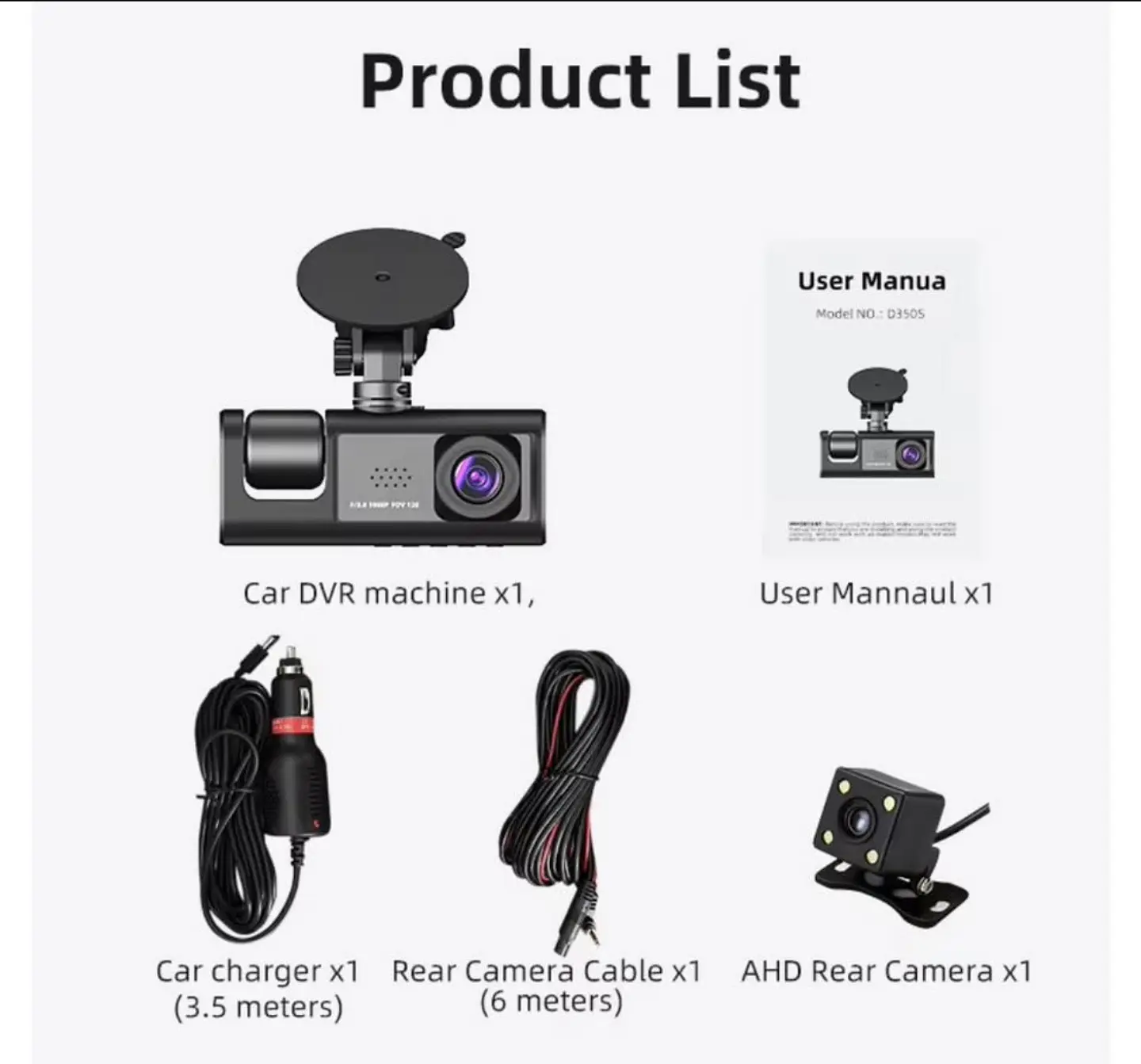 Cámara Dashcam Triple Cámara. Incluye cámara de retroceso 4