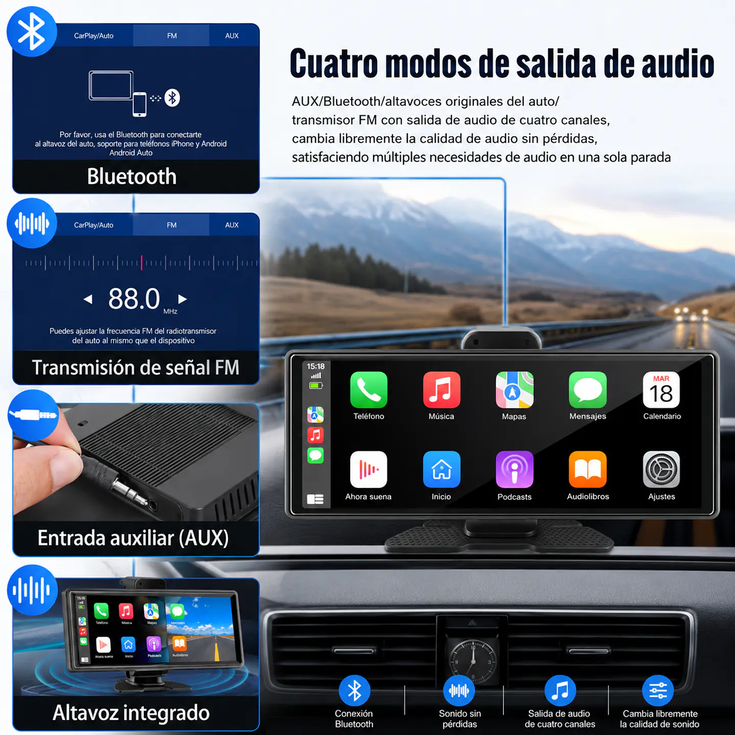 Pantalla Carplay&Android Auto 10,26