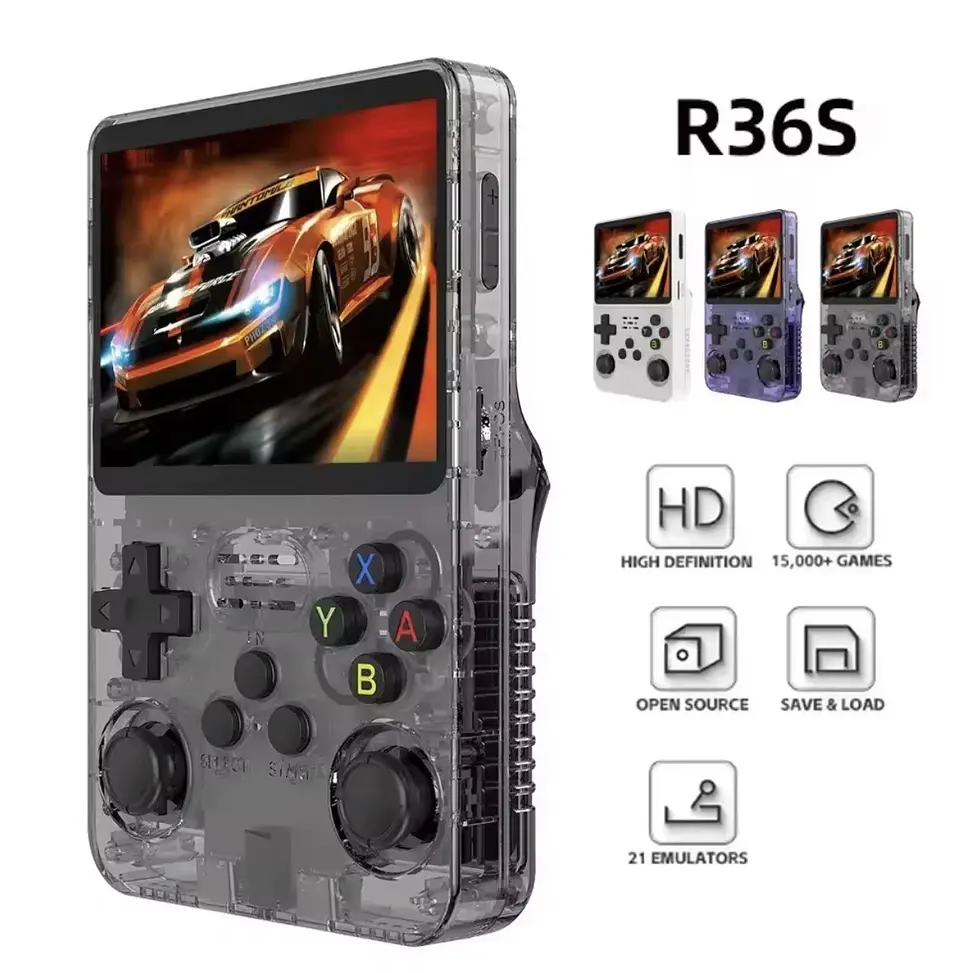 Consola retro R36S, soporte TV OUT + Bolso 6