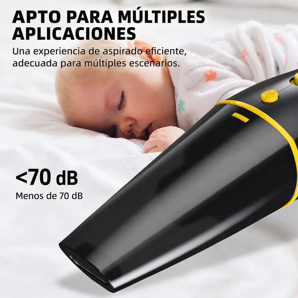 Aspiradora Inalámbrica Auto Hogar 18000Pa 120W 20000RPM. Incluye Bolso 3