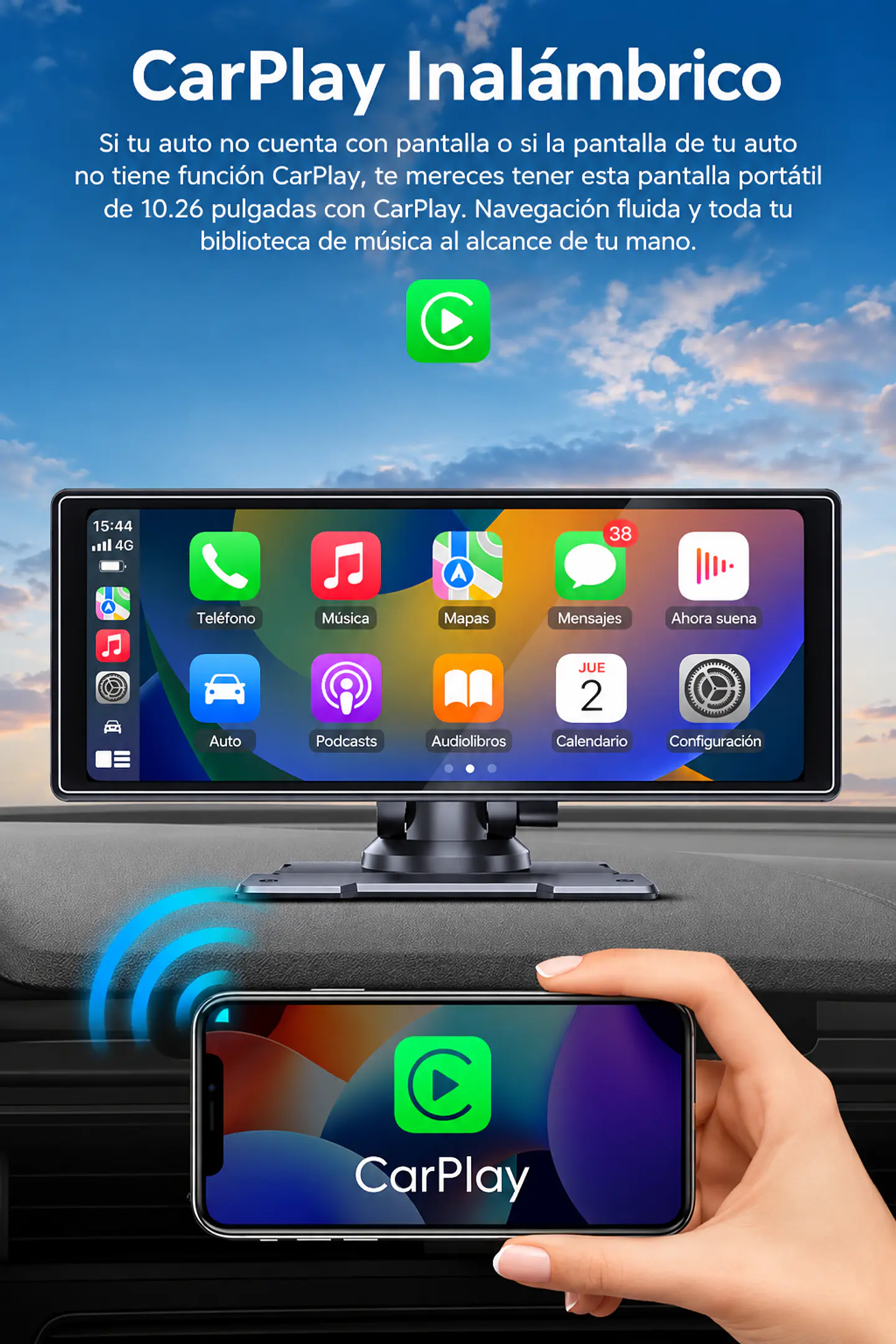 Pantalla Multimedia 10,26” CarPlay + Android Auto Inalámbrico 7