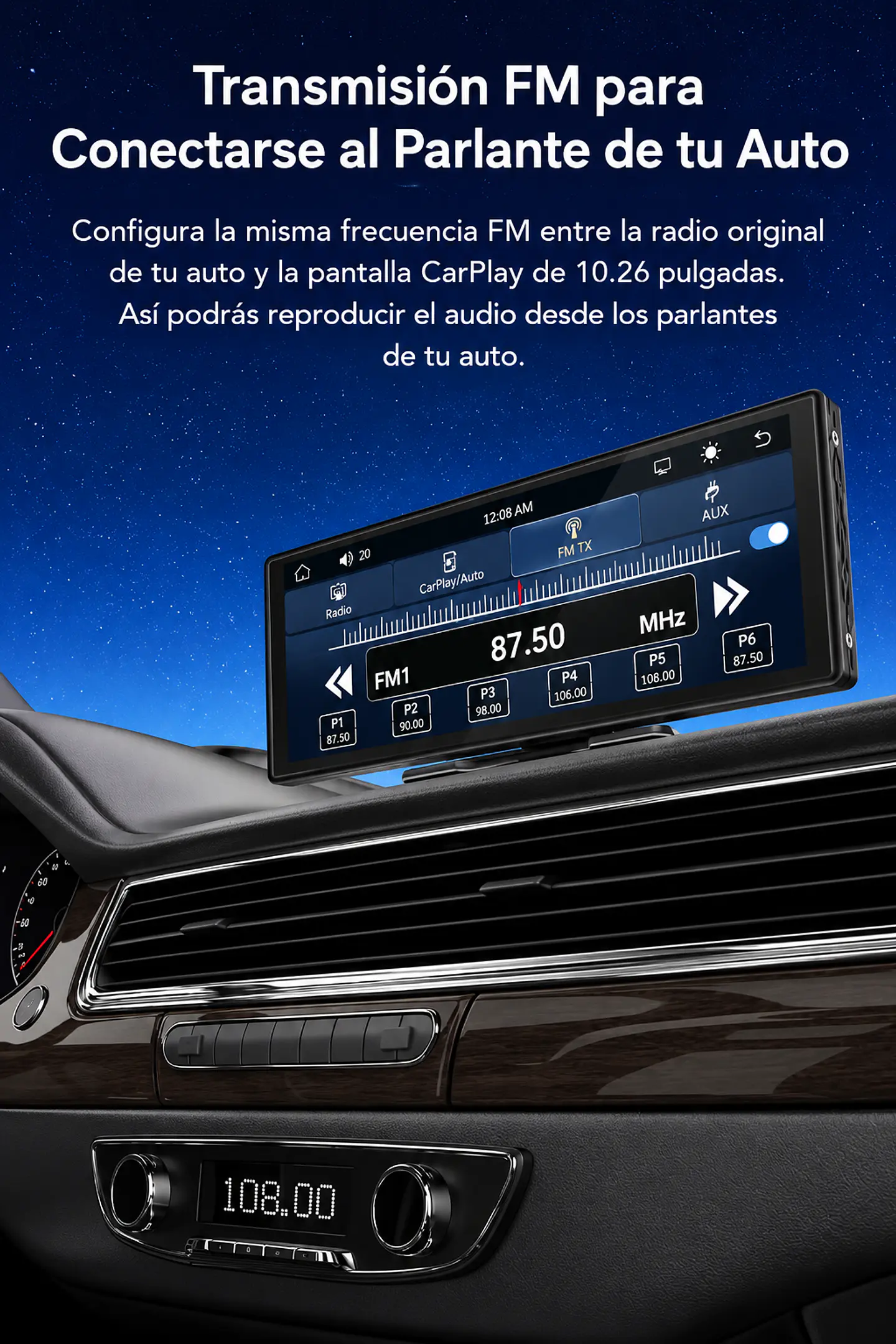 Pantalla Multimedia 10,26” CarPlay + Android Auto Inalámbrico 8