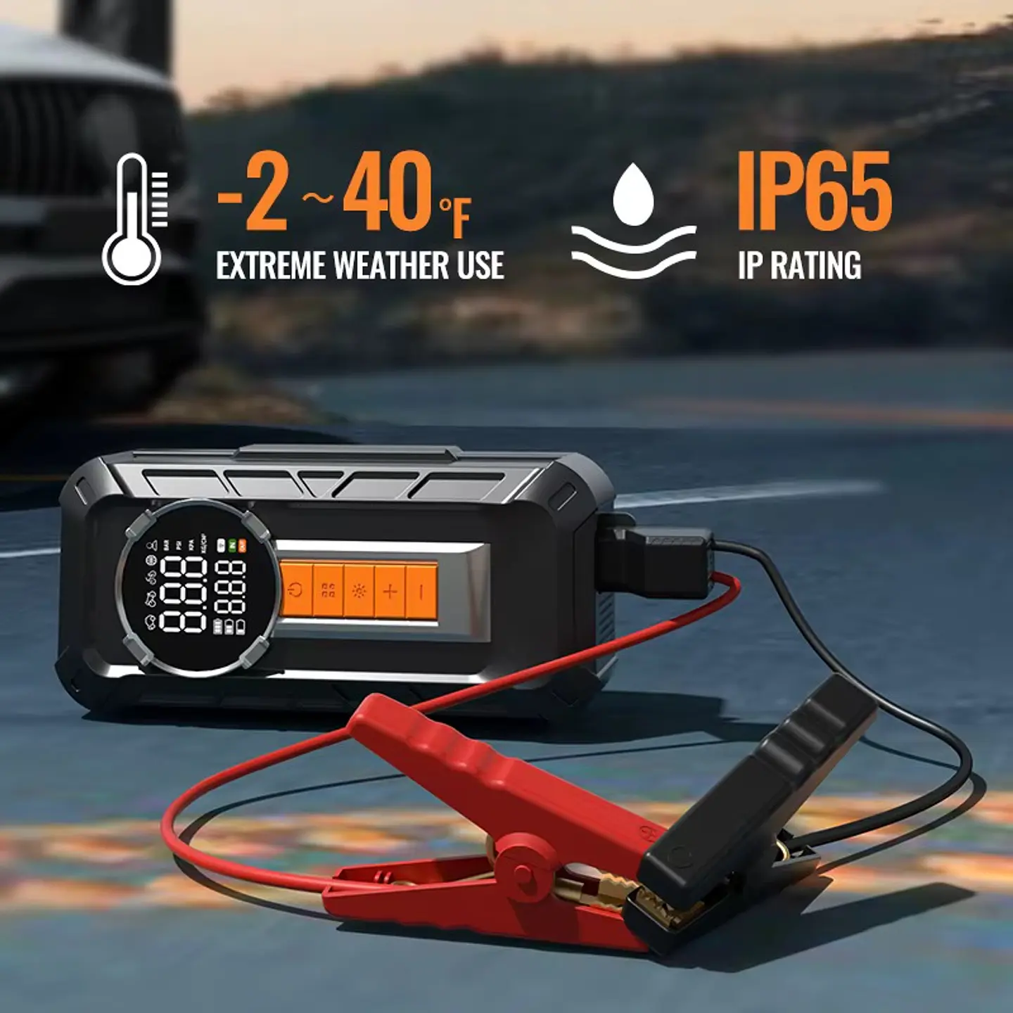 Arrancador Batería/ Compresor/linterna/Powerbank. Incluye Bolso 3