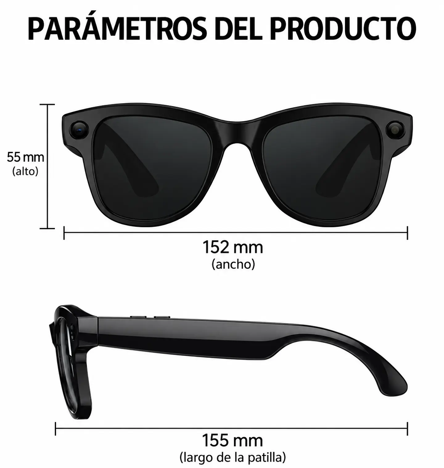 Gafas Inteligentes M02X Pro Max 13MP IA/Wifi/Cámara + Estuche de carga 3