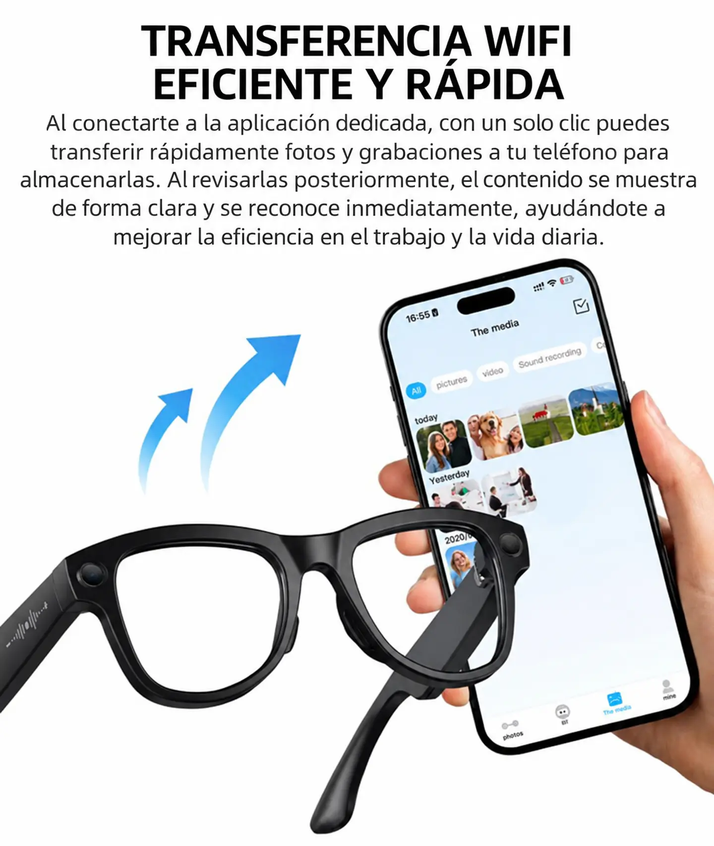 Gafas Inteligentes M02X Pro Max 13MP IA/Wifi/Cámara + Estuche de carga 4