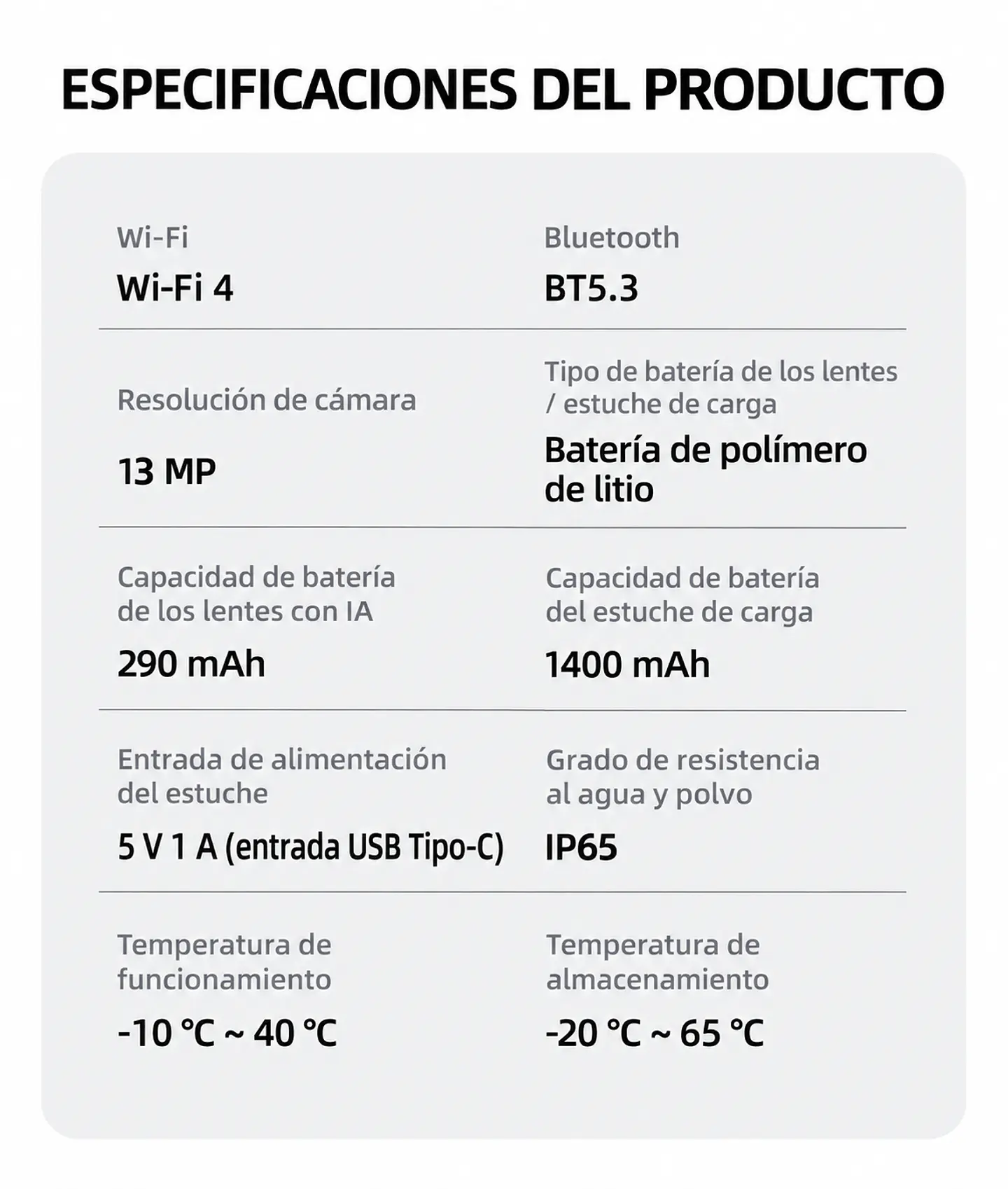 Gafas Inteligentes M02X Pro Max 13MP IA/Wifi/Cámara + Estuche de carga 6
