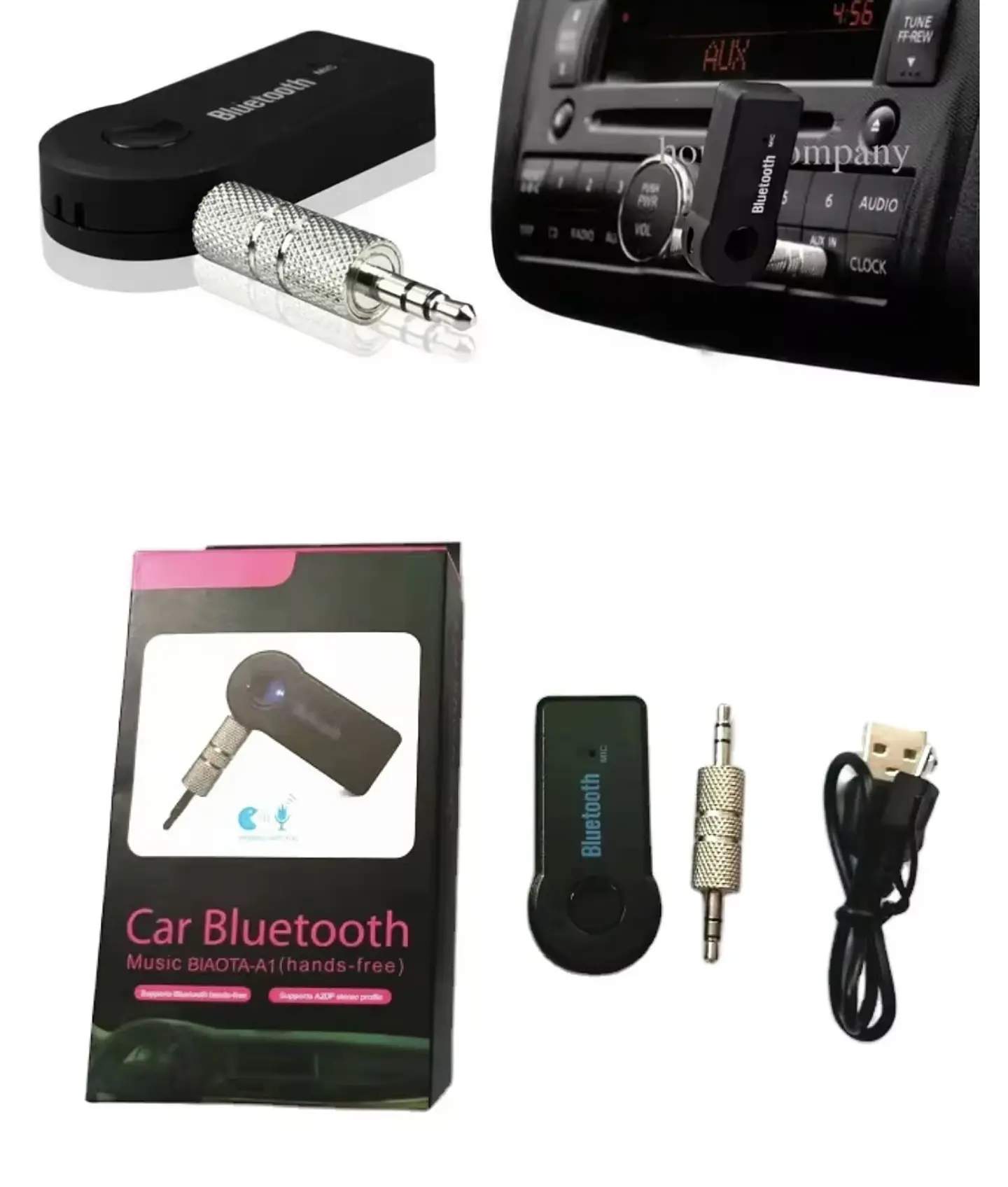 Adaptador Receptor AUX a Bluetooth 3,5 mm Para Auto 2