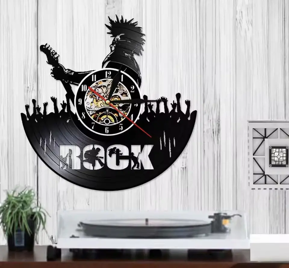Reloj de Pared LED Rock Vinilo 30 cm – Decoración Musical 5