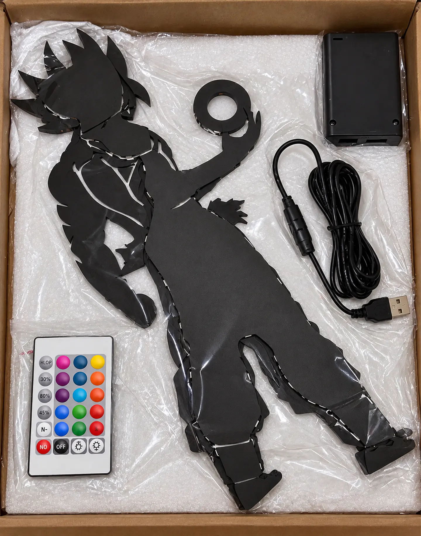 Lámpara LED Decorativa Goku 3D con Control Remoto y 16 Colores 5
