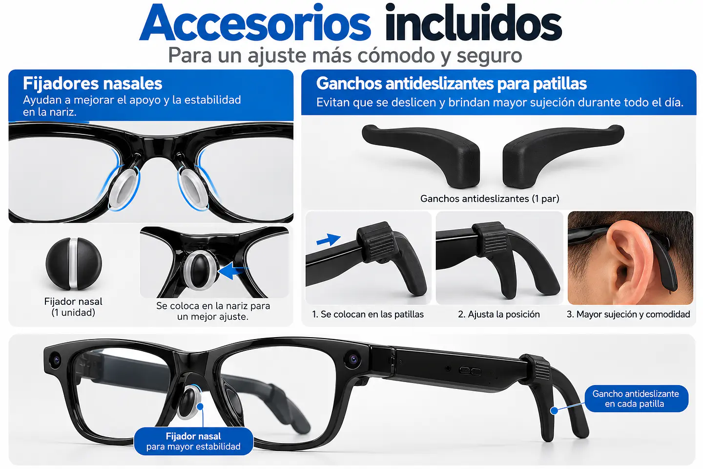 Gafas Inteligentes M02X Pro Max 13MP IA/Wifi/Cámara + Estuche de carga. USAD0 pocas veces 4