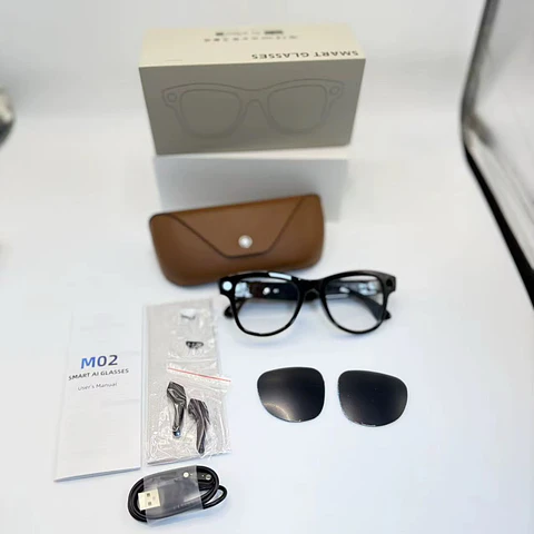 Gafas Inteligentes M02X Pro Max 13MP IA/Wifi/Cámara + Estuche de carga. USAD0 pocas veces