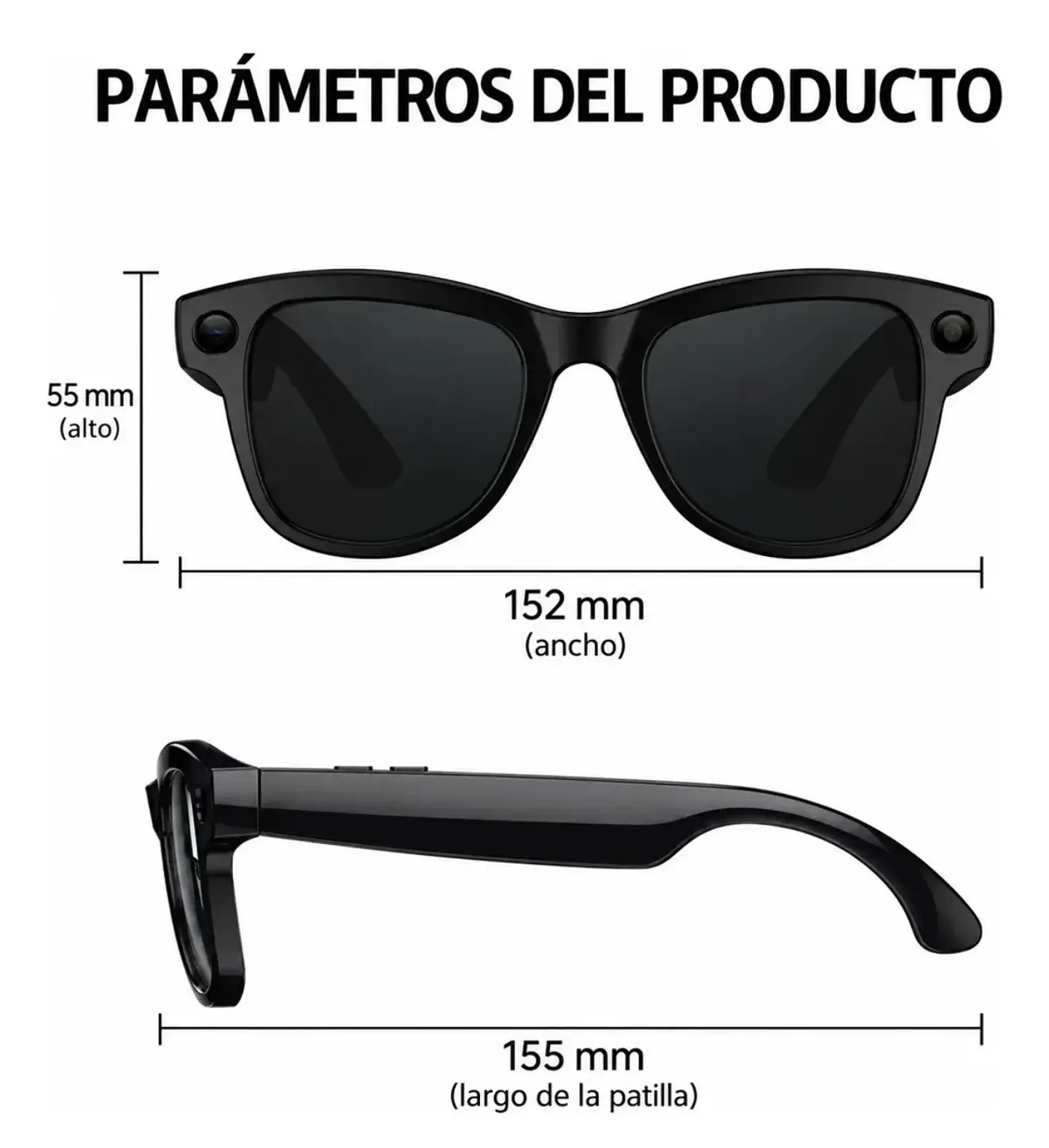 Gafas Inteligentes M02X Pro Max 13MP IA/Wifi/Cámara + Estuche de carga. USAD0 pocas veces 3