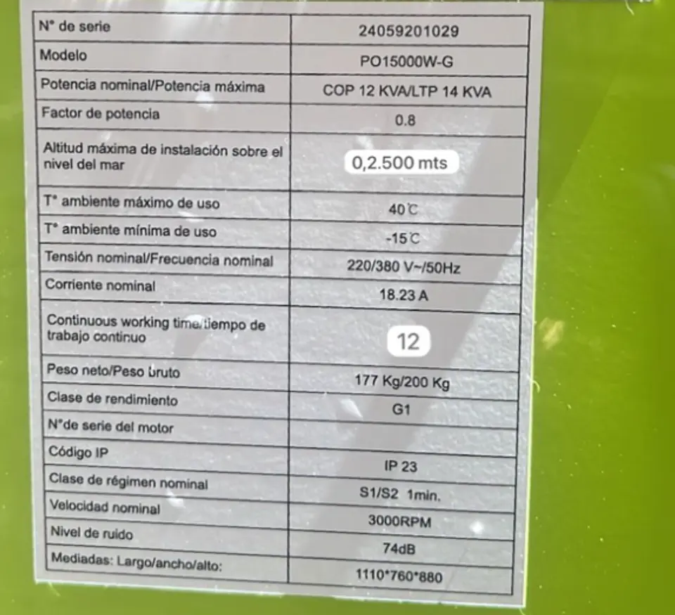 GENERADOR 13 KVA DIESEL MONOFASICO Y TRIFASICO 5