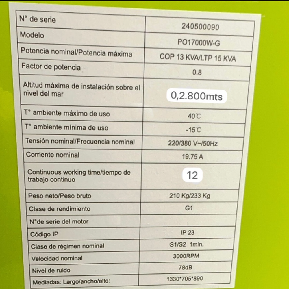 GENERADOR 15 KVA DIESEL MONOFASICO Y TRIFASICO 3