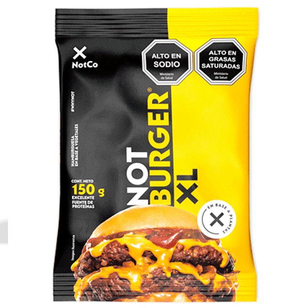 Not Burger XL 150 caja de 40 unidades ($650 la unidad)