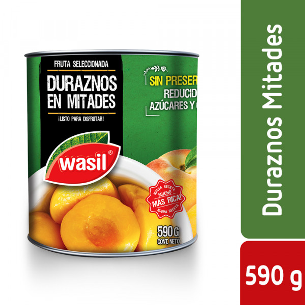 Duraznos Mitades 590g Wasil