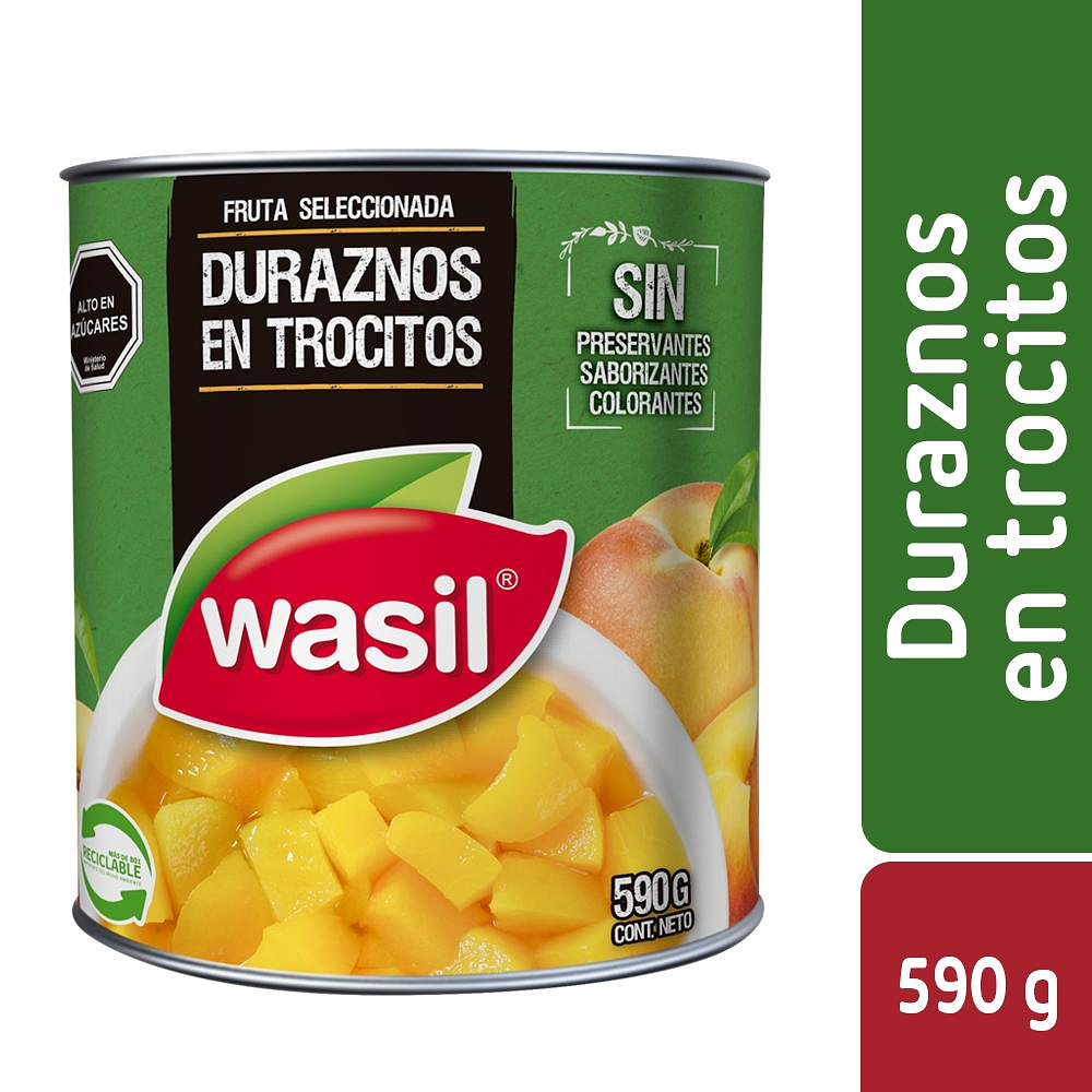 Duraznos Trocitos 590g Wasil