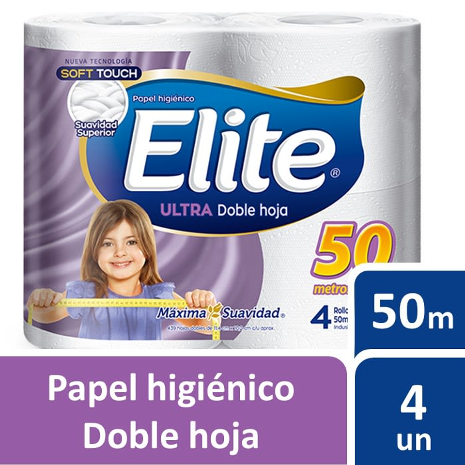 Papel Higienico Elite  4 rollos 50 metros  1