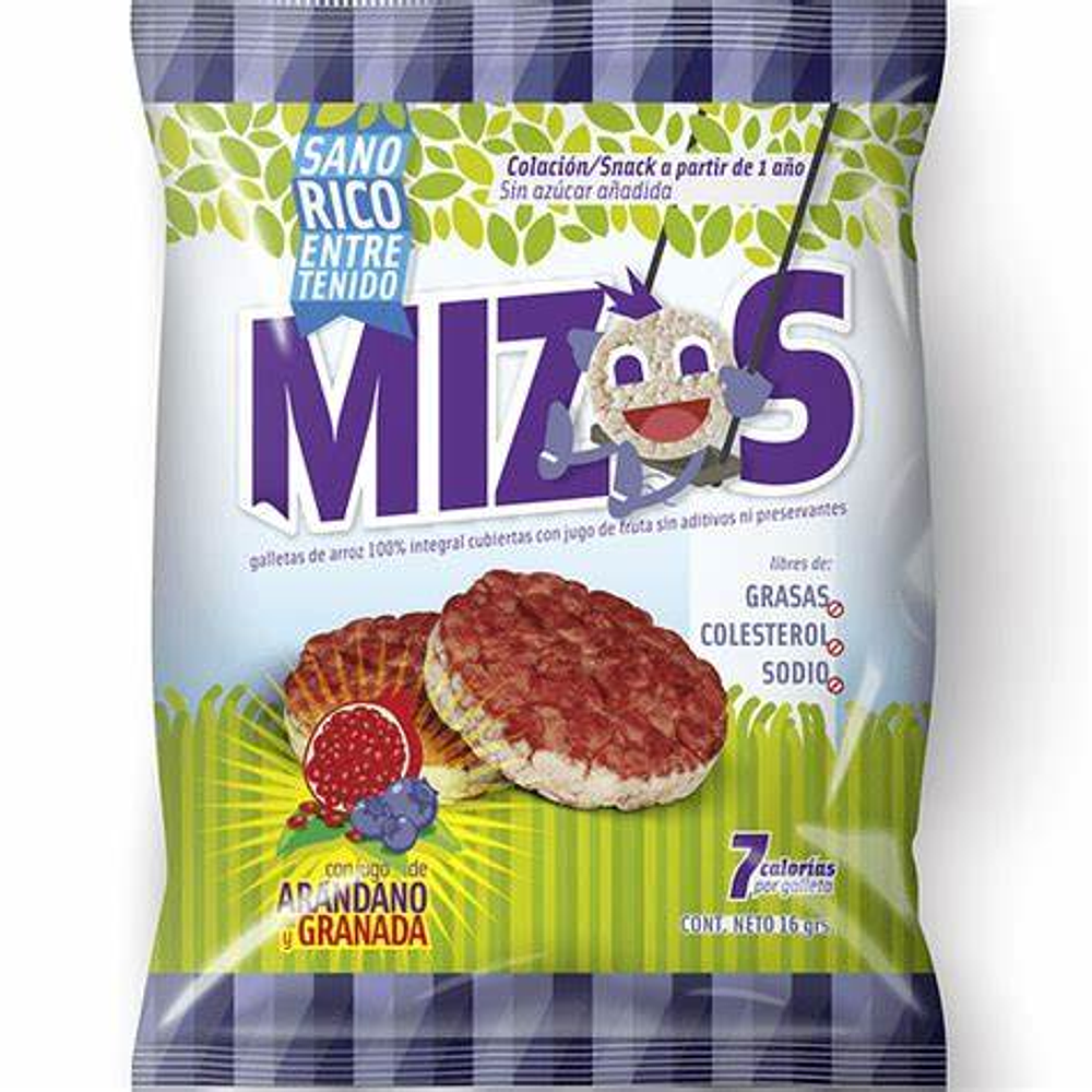 Galletas de Arroz Mizos Arandano y Granada 20g Mizos