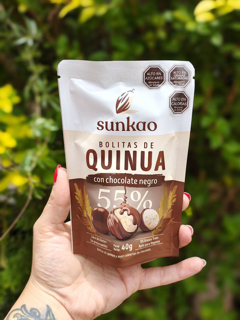 BOLITAS DE QUINUA CON CHOCOLATE NEGRO APV SUNKAO 2