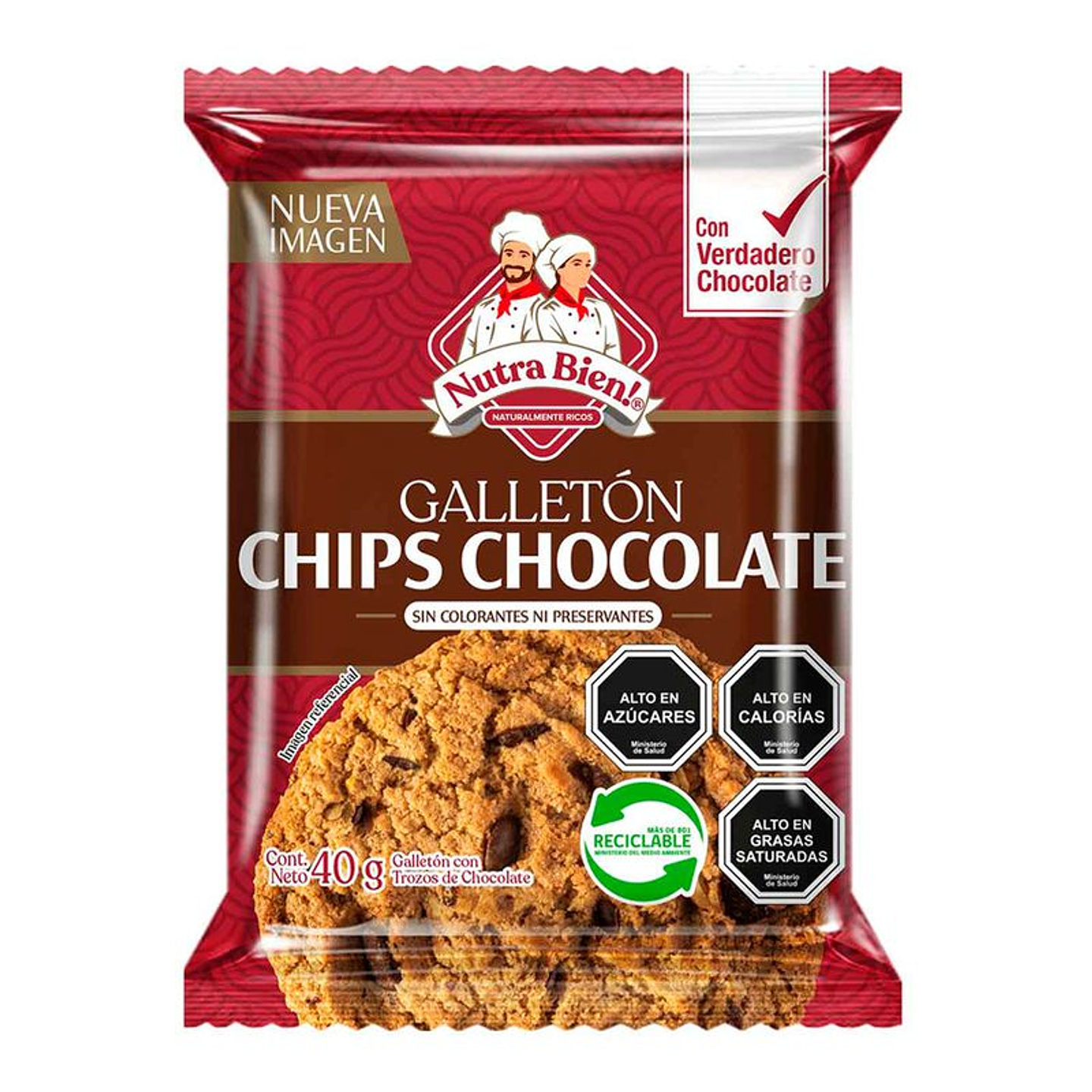Galletón Chocolate Chips 40g - Nutra Bien  1