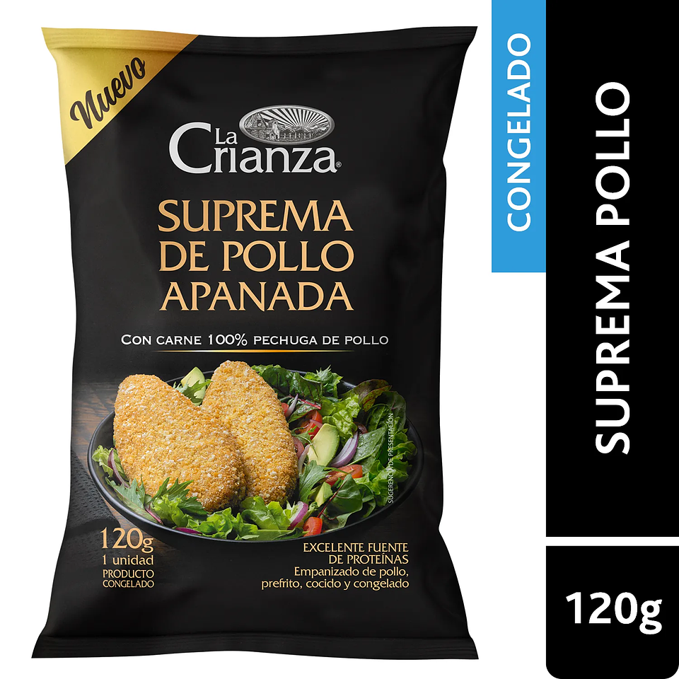 SUPREMA DE POLLO APANADA 120G - LA CRIANZA 1