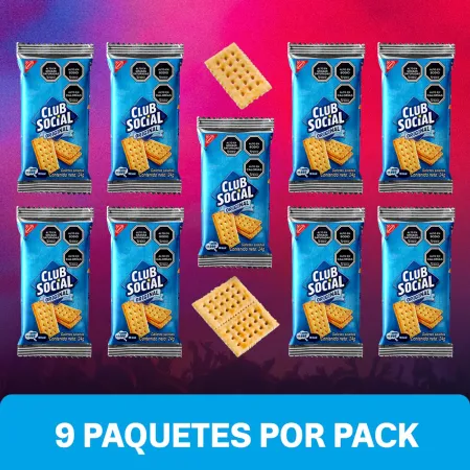 PACK GALLETAS  SALADAS CLUB SOCIAL  9 PAQUETES  2