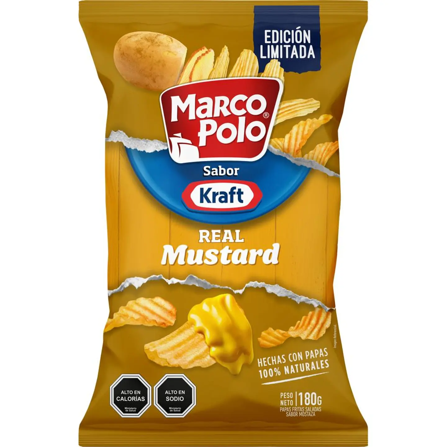 PAPAS FRITAS CON MOSTAZA KRAFT 180G - EDICION LIMITADA -MARCO POLO  1