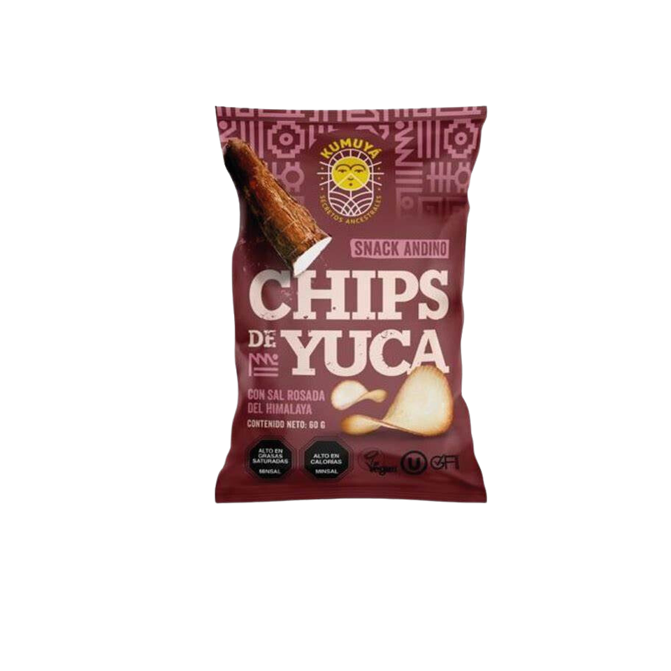 Chips de yuca con sal rosada 50g Kumuya 1