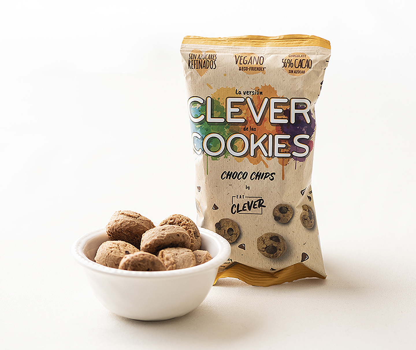 Galletas Chocolate Chips 56% Cacao Vegano 30 grs Marca Eat Clever 2