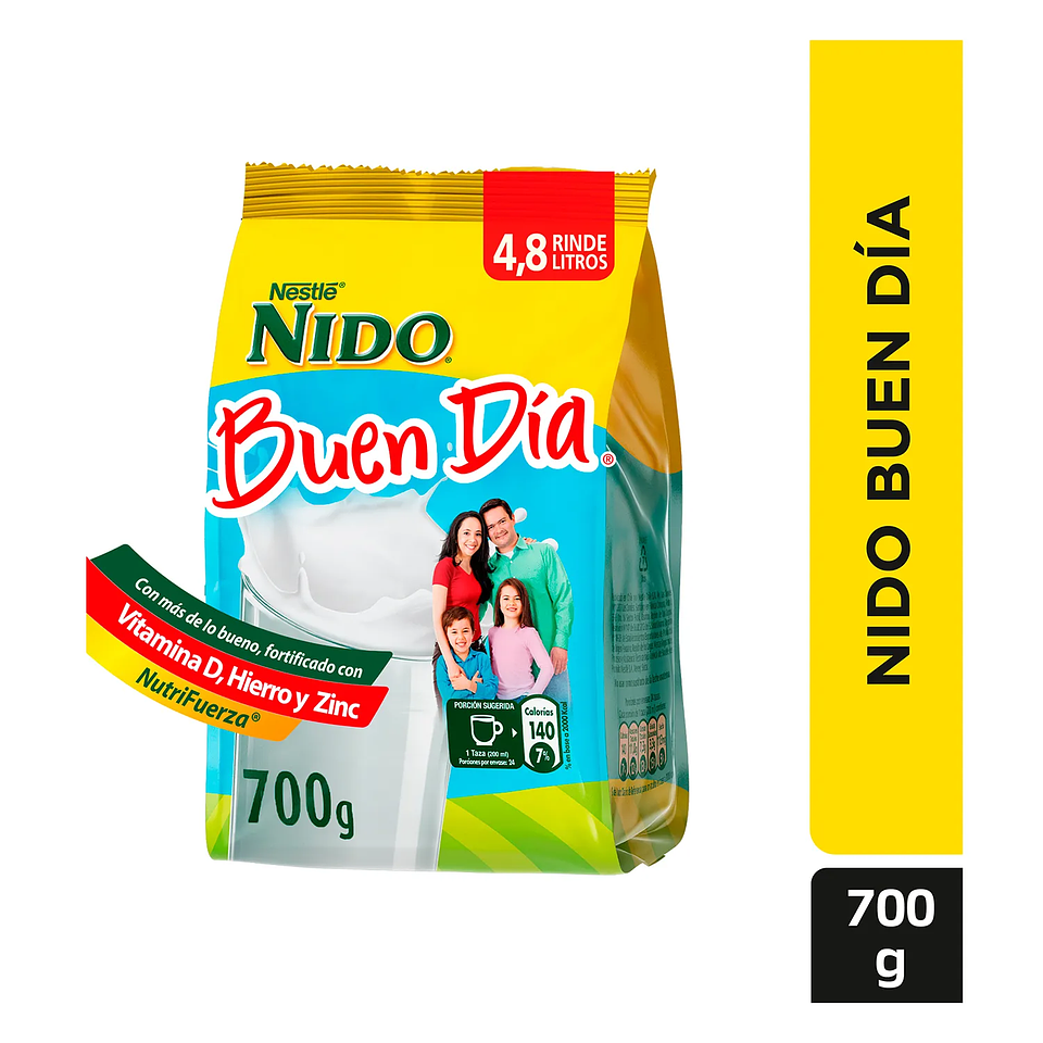 Leche en Polvo Nido Buen Dia 700g rinde 4,8 Litros 1