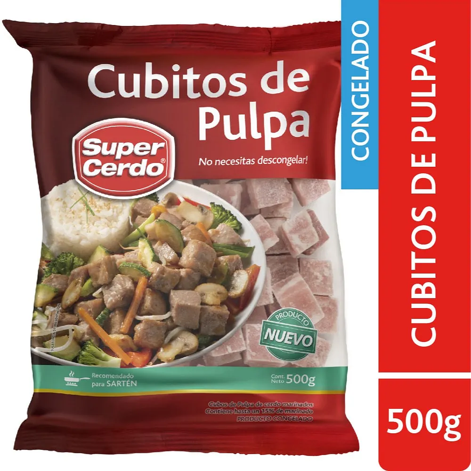 CUBITOS DE PULPA DE CERDO 500G - SUPER CERDO 1