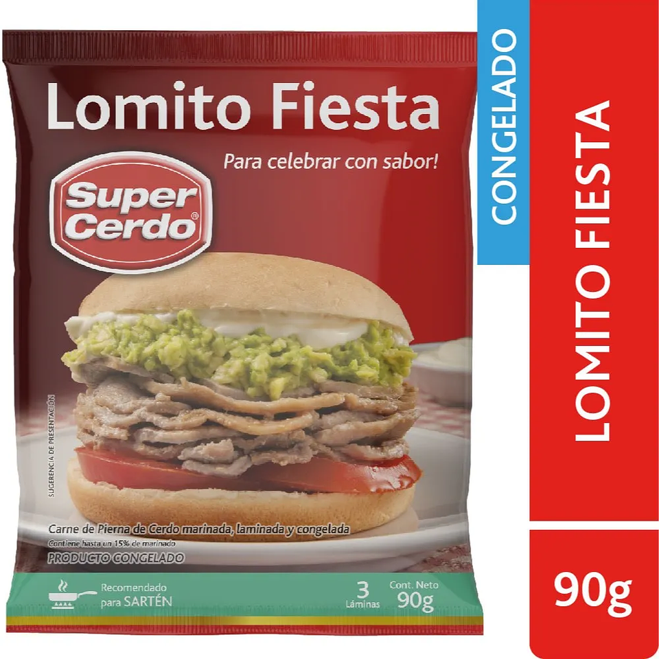 Lomito Fiesta 90g (3 láminas) - SUPER CERDO 1