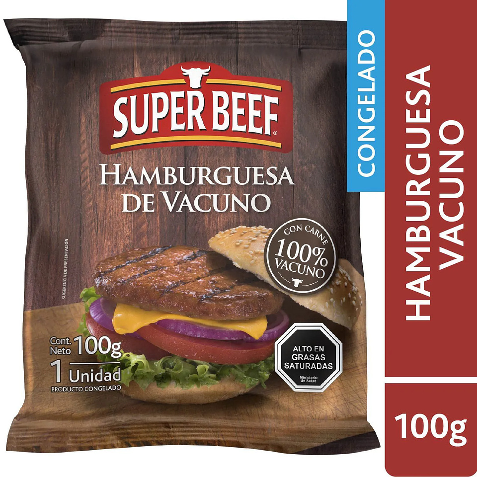 Hamburguesa Vacuno Super Beef 100 g 1