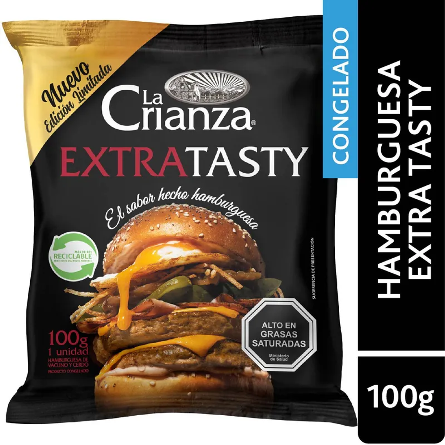 HAMBURGUESA EXTRA TASTY (VACUNO CERDO) 100G - LA CRIANZA 1