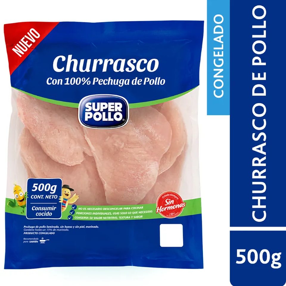 Churrascos de Pechuga de Pollo Congelado Super Pollo 500G 1