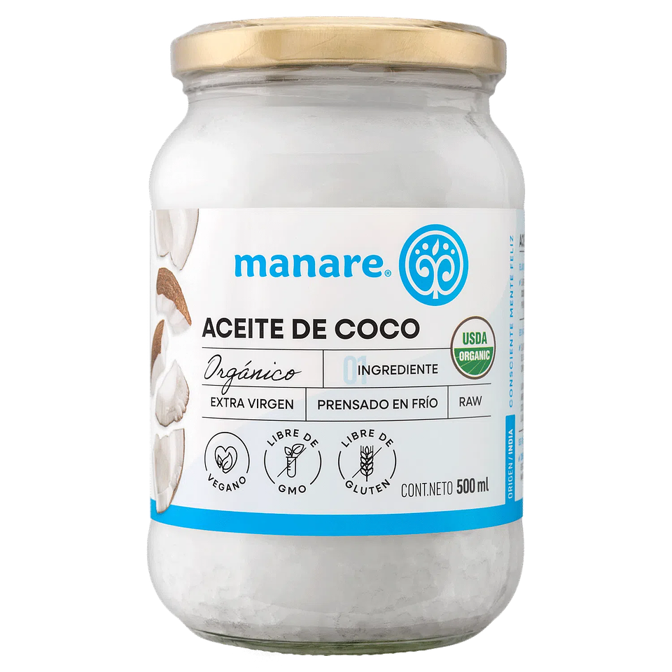 Aceite de coco organico 500 ml Marca Manare 1