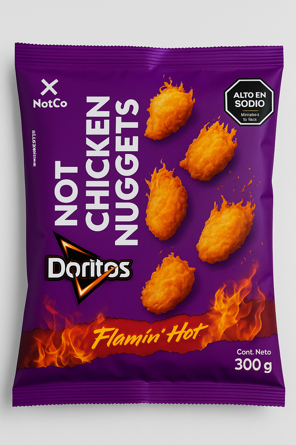 EDICION LIMITADA - Not Chicken Nuggets Sabor Doritos Flamin' Hot 300g  1