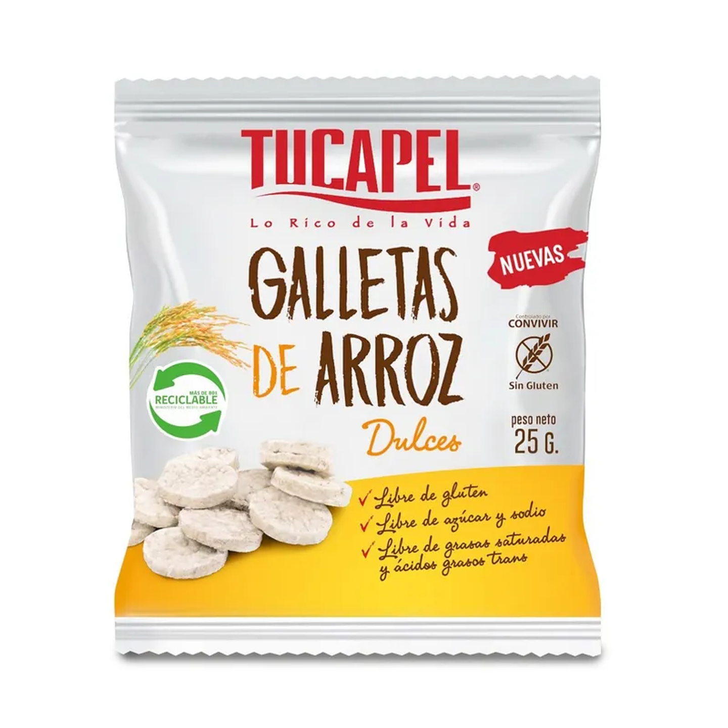 Galletas de Arroz Dulces 25g - Tucapel 1