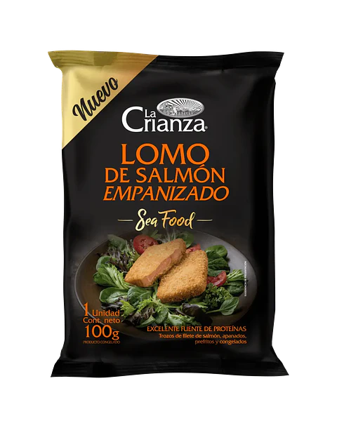 Lomo de Salmon Empanizado 100g La Crianza