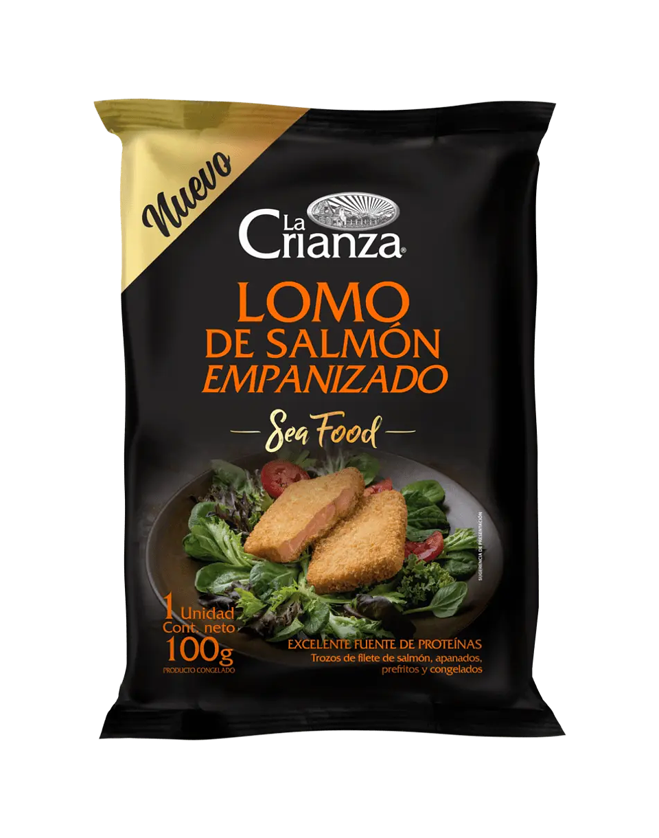Lomo de Salmon Empanizado 100g La Crianza 1