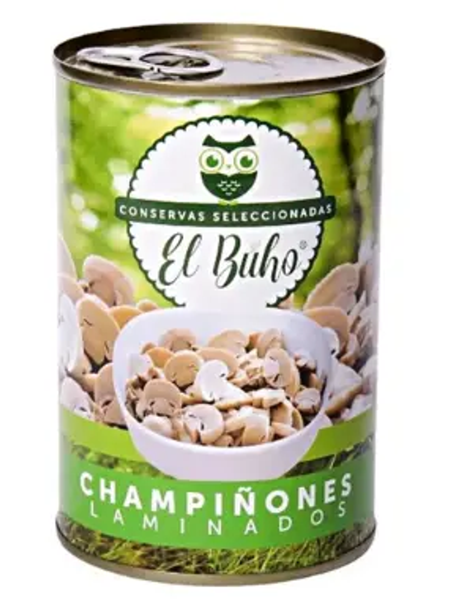 CHAMPIÑONES LAMINADOS EL BUHO TARRO 400 GR 1
