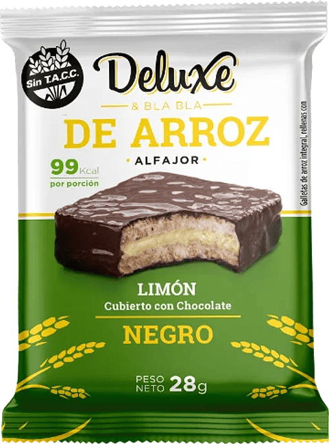 ALFAJOR DE ARROZ DELUXE BLA BLA RELLENO LIMON 28G