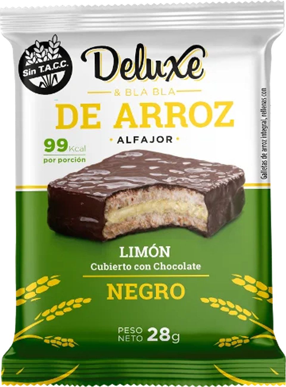 ALFAJOR DE ARROZ DELUXE BLA BLA RELLENO LIMON 28G 1