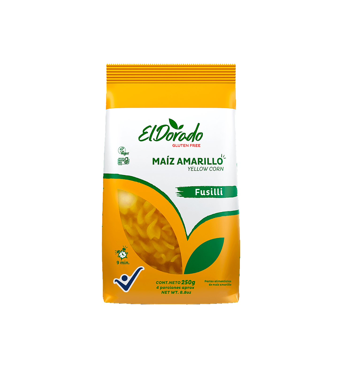 PASTA FUSILLI DE MAÍZ SIN GLUTEN 250 gr EL DORADO 1